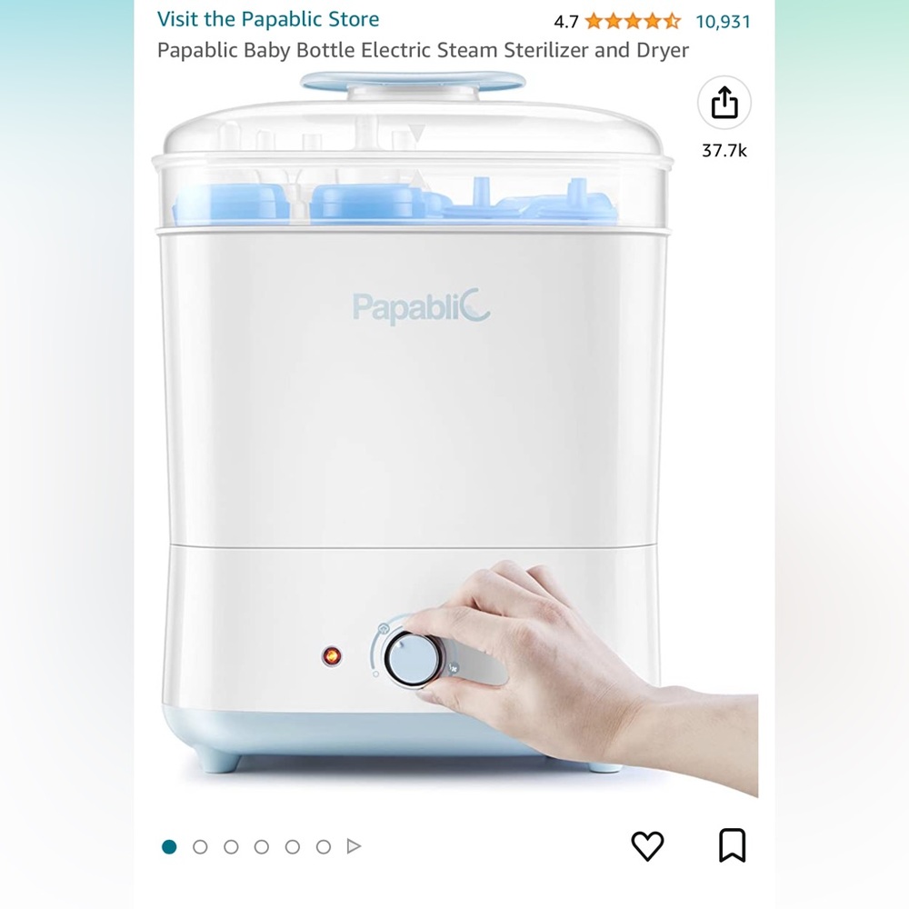 Papablic Baby Bottle Electric Steam Sterilizer and Dryer